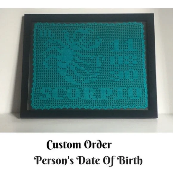 Virgo Sign And Symbol Handmade Crochet Wall Decor